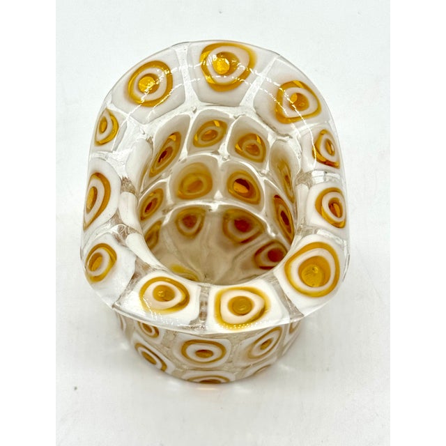 Mid-Century Modern Vintage Fratelli Toso Murano Art Glass Bull's Eye Top Hat For Sale - Image 3 of 8