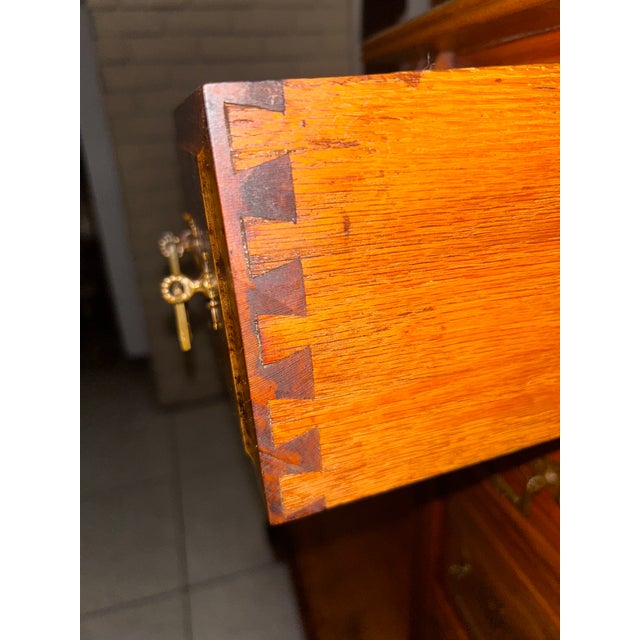Late 20th Century Victorian Revival Gentleman's Dresser With Cheval Mirror & Apothecary Style Cabinet For Sale In Los Angeles - Image 6 of 12