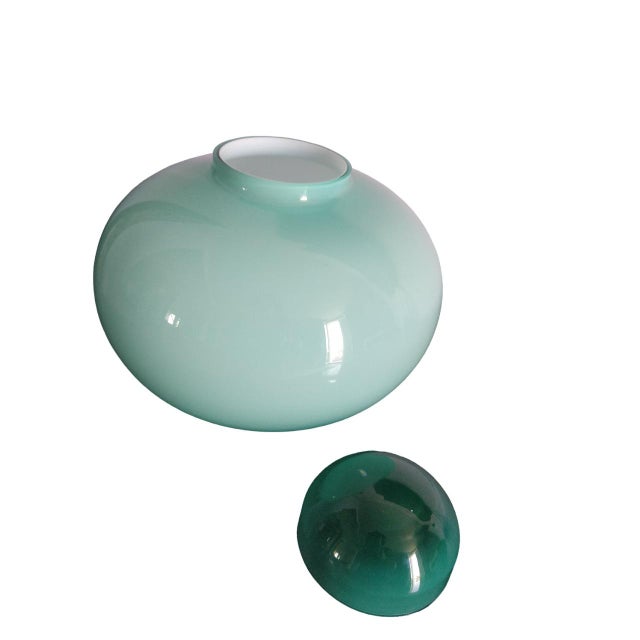 Green Glass Vase from IVV Industria Vetraria Valdarnese, 1970s For Sale - Image 6 of 11