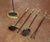 Metal Mid-Century French Louis XVI Style Brass and Iron Fireplace Tool Set For Sale - Image 7 of 7