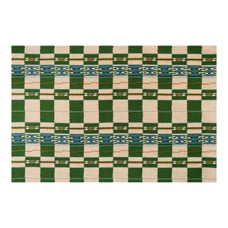 Large Remnant of Christopher Farr Cloth - Chubby Check in Green For Sale