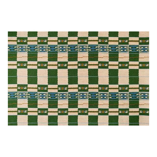 Large Remnant of Christopher Farr Cloth - Chubby Check in Green For Sale