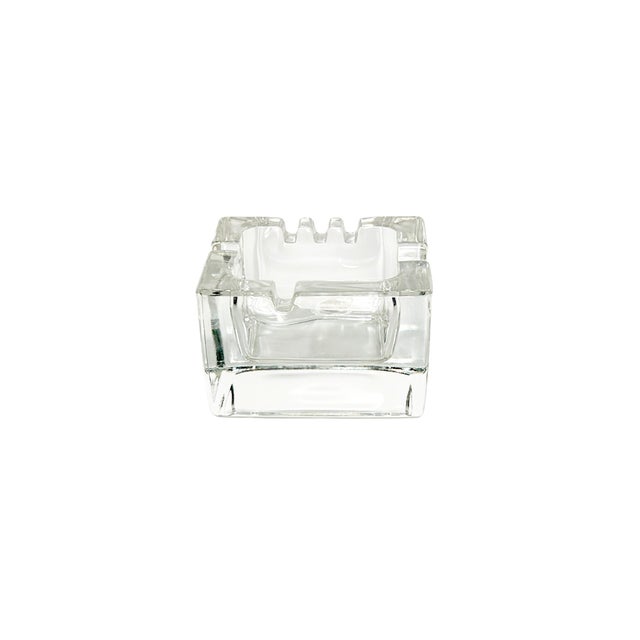 Mid-Century Modern Vintage Mid Century Modern Rectangular Crystal Ashtray For Sale - Image 3 of 8