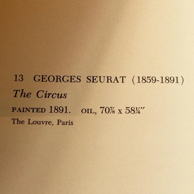 1955 After Georges Seurat "The Circus" Vintage Impressionist Print For Sale - Image 4 of 8