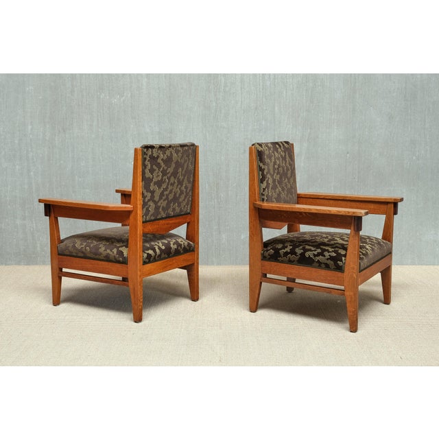 Art Deco Armchairs in Oak and Macassar from Anton Lucas, Netherlands, 1925, Set of 2 For Sale - Image 4 of 15