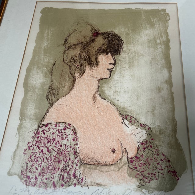 1950’s original female nude portrait lithograph. Signed and framed. Overall measures approximately 19.75x24.25. Check out...