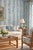 Chinoiserie Mahjong Floral Stripe Grasscloth Wallpaper by House Party | Bam Blue | 6 Yards For Sale - Image 3 of 11