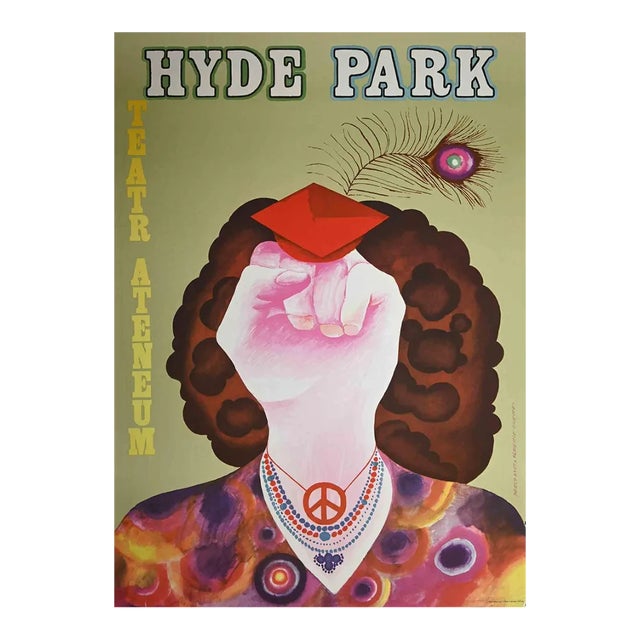 Unknown, Polish Poster of Hyde Park, Offset, 1970s For Sale