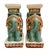 Celadon Vintage Chinoiserie Celadon & Ochre Ceramic Elephant Glazed Plant Stands / Bookends For Sale - Image 8 of 10