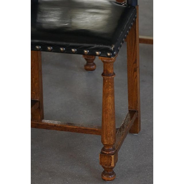 Swedish Grace Dining Chairs in Leather an Carved Wood, Early 20th Century, Set of 8 For Sale - Image 17 of 18