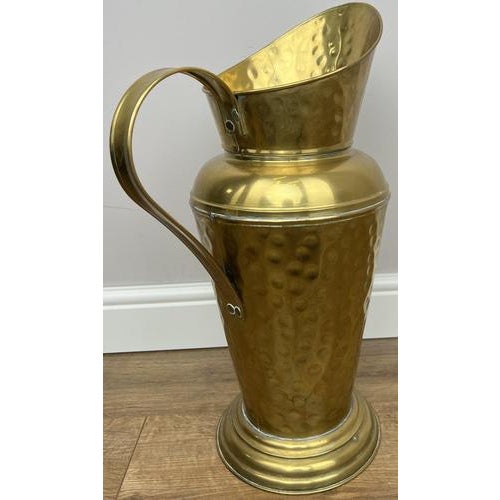 Vintage Umbrella Stand in Hammered Brass For Sale - Image 9 of 16