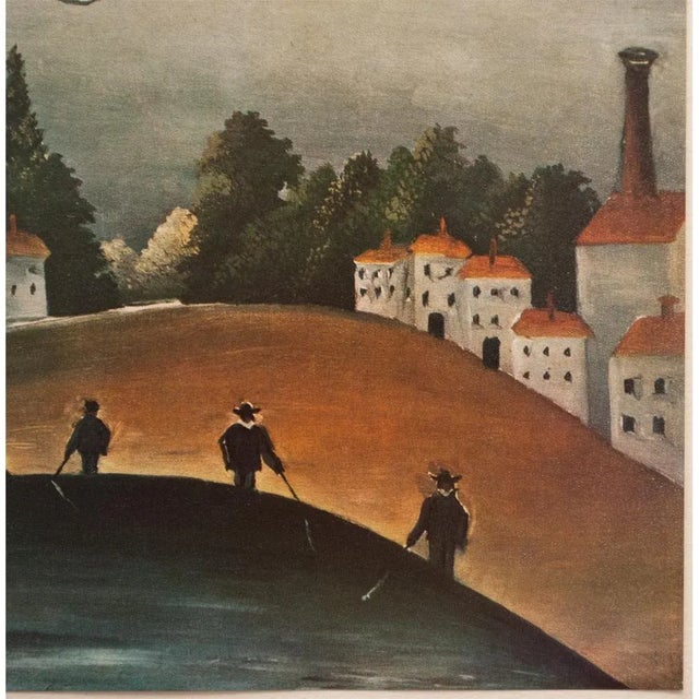 1950s 1951 After H. Rousseau "Landscape and Four Fishermen" Full-Color Parisian Print For Sale - Image 5 of 12