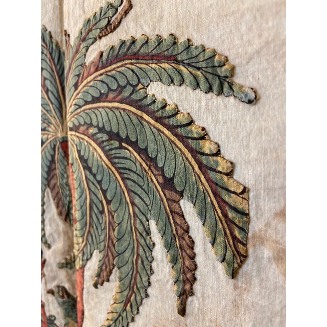 Vintage Quilt Hand-Stitched Tree of Life Textile Panel Broderie Perse Appliqué Linen Tapestry For Sale In Montgomery - Image 6 of 13