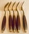 Mid 20th Century Mid 20th Century Rosewood & Brass Small Desert H'Ordreves Forks Flatware Set of 5 For Sale - Image 5 of 11