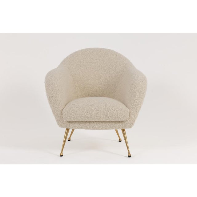 Mid-Century Modern Italian Lounge Chair in Alpaca Boucle, 1950s For Sale - Image 11 of 11
