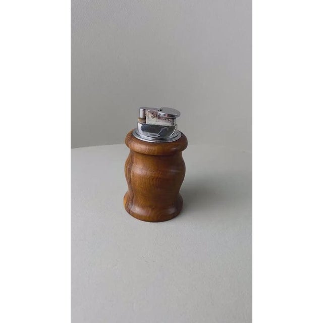 Vintage Curved Wooden Table Lighter, Italy, 1960s For Sale - Image 11 of 13