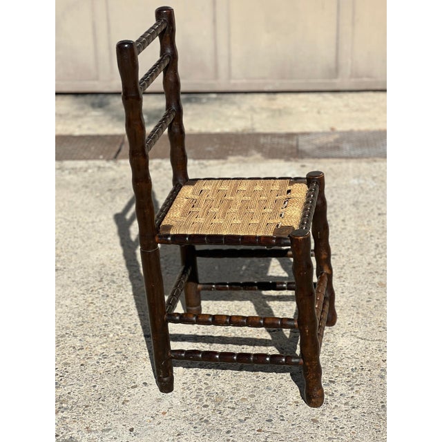 Wood Turned Wood Spool Chairs attributed to Charles Dudouyt, 1940s, Set of 4 For Sale - Image 7 of 11
