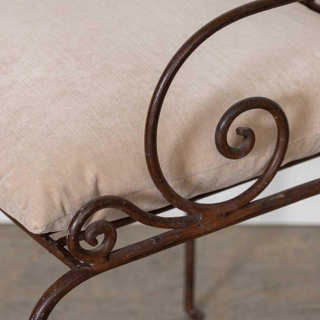 Metal 1940s French Wrought Iron Scroll Side Chair For Sale - Image 7 of 14