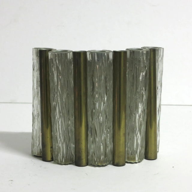 Glass and Brass Wall Lamp from Kaiser Leuchte, 1960s For Sale - Image 9 of 9