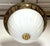 Traditional Mid 20th Century Restored Traditional 18 In. White Glass Dome Brass Flush Mount Light For Sale - Image 3 of 8