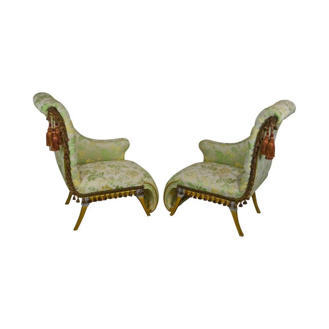 French Louis XV Style Vintage Silver Gilt Recaimer's Small Chaise Lounges - a Pair For Sale - Image 12 of 12