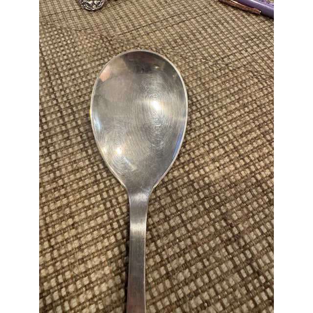 American Antique Copenhagen “Art Nouveau” Sterling Silver Serving Spoon For Sale - Image 3 of 7