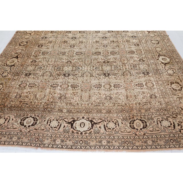 Persian Authentic 1900s Persian Tabriz Handmade Wool Carpet For Sale - Image 3 of 11