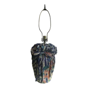 1970’s Ruffled and Bowed Fabric Resin Lamp