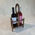 French Provincial Antique French Provincial Wooden Double Wine Bottle Carrier With Glass Inserts For Sale - Image 3 of 9