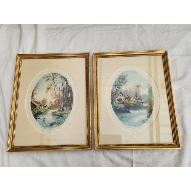 The Old Mill, 1920s, Watercolor, Set of 2 For Sale - Image 18 of 18