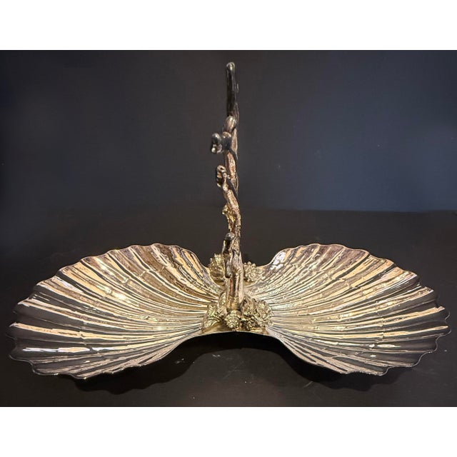Creel & Gow Silverplate Double Shell Tray For Sale - Image 4 of 8