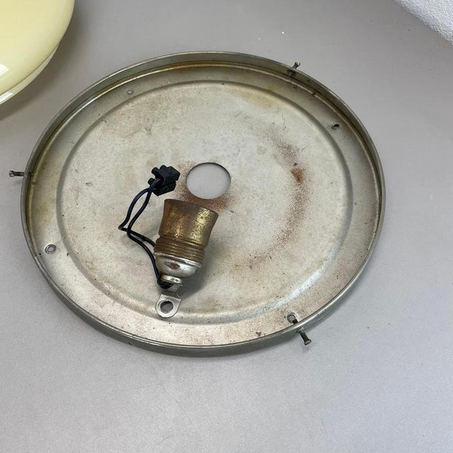 Large Modernist Art Deco Metal Plafoniere Flush Mount, France, 1920s For Sale - Image 10 of 18