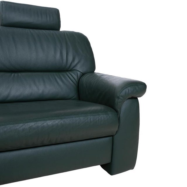 Animal Skin Leather Three-Seater Green Sofa from Himolla For Sale - Image 7 of 18