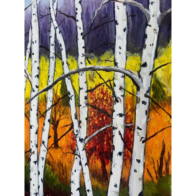 Paint Whispers of the Birch Forest | Original Oil Painting For Sale - Image 7 of 10