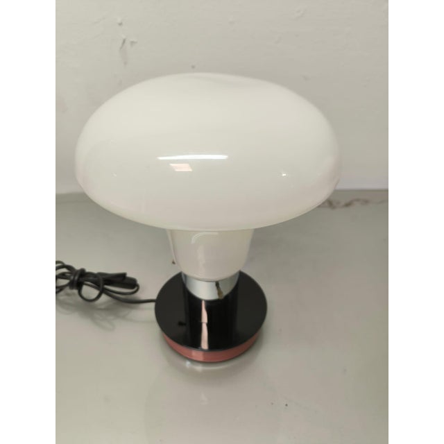 Space Age White Glass Table Lamp, 1970s For Sale - Image 4 of 12