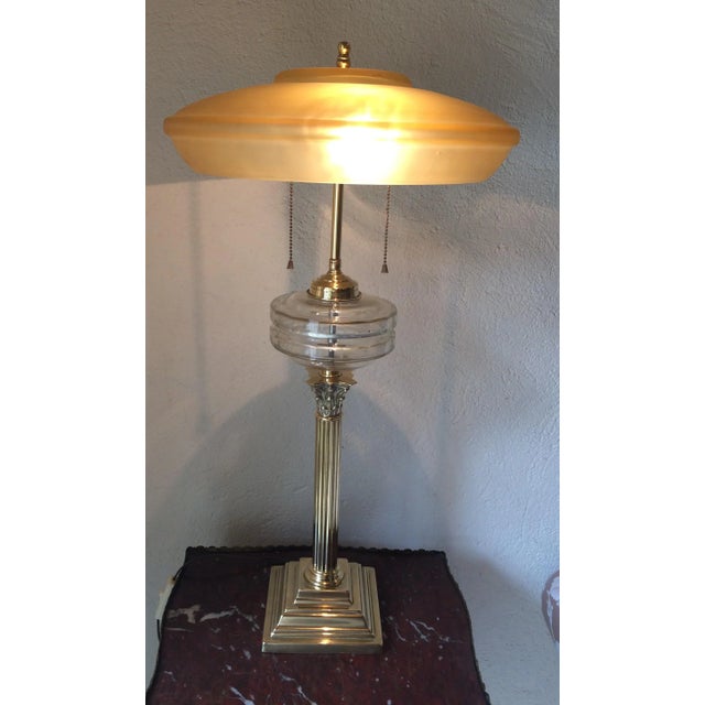 19th Century Antique Converted English Oil Table Lamp by Samuel S. Messenger For Sale - Image 5 of 5