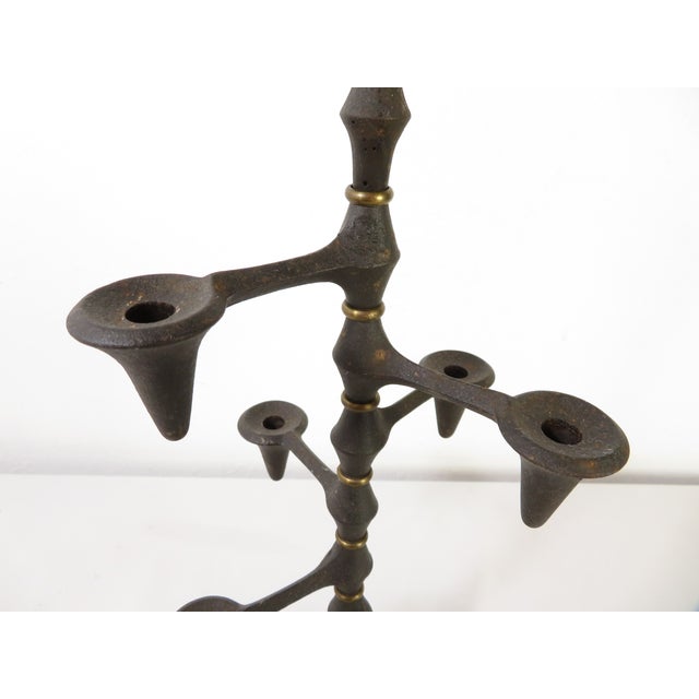 Mid 20th Century Mid Century 19" Dansk Jens Quistgaard Rotating Candelabra ~ Iron Candle Holder ~ Danish Modern Table or Mantel Art Decor For Sale - Image 5 of 12