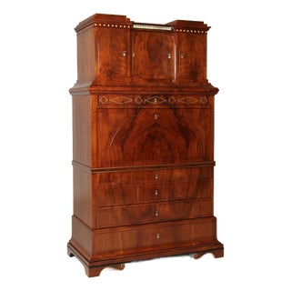 Danish Biedermeier Secretary with Secret Compartments, 1830 For Sale