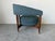 1960s Mid-Century Modern Floating Barrel Lounge Chair in Teal Upholstery With Walnut Frame & Brass Sabots For Sale In Miami - Image 6 of 12