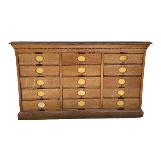 Late 19th Century Antique Amberg's Imperial Letter File Cabinet in Oak For Sale