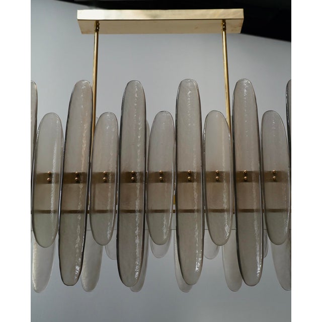 Mid-Century Murano Smoky Art Glass Rectangular Chandelier, 2000s For Sale - Image 6 of 11