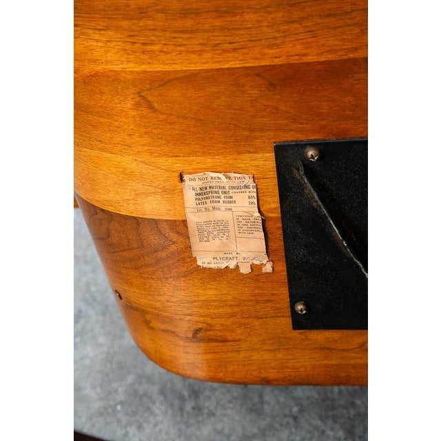 1960s Mid Century Modern Lounge Chair Plycraft Mr Chair Black Swivel George Mulhauser For Sale - Image 10 of 11