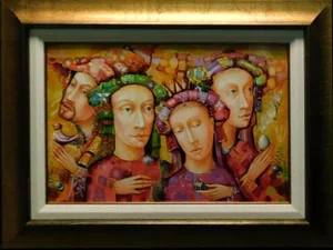 Nick Japaridze #Nj041210-06 Original Oil on Canvas Still Life"4 Travelers"framed