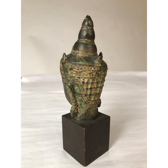 Bronze Head of the Buddha, 17th Century, Thailand For Sale - Image 9 of 12