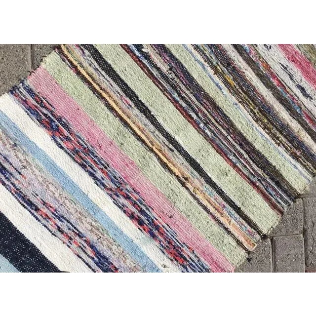 Striped - Modern Kilim Runner - 2′4″ × 10′4″ For Sale In Raleigh - Image 6 of 7