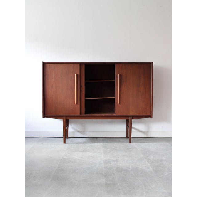 Mid-Century Modern Vintage Danish Highboard in Teak, 1960s For Sale - Image 3 of 14