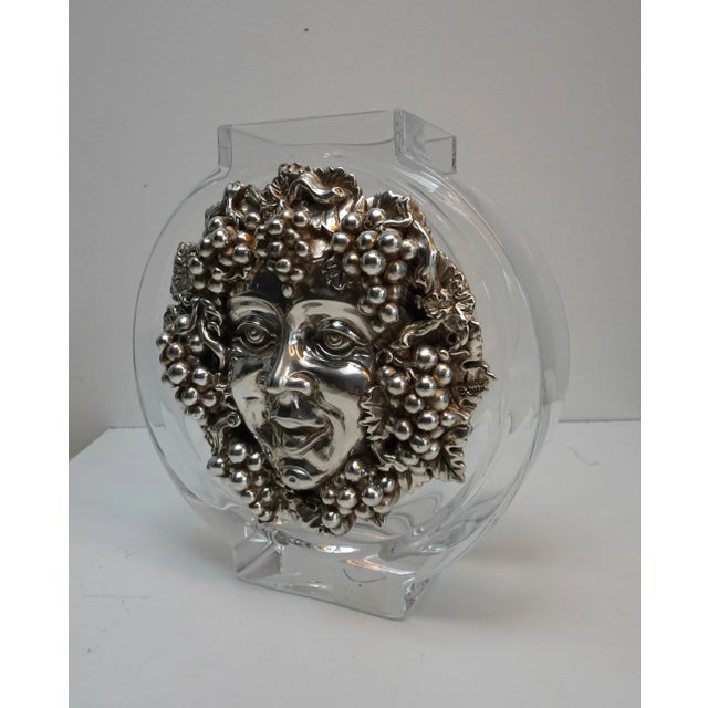 Vintage Italian Crystal and Silver Vase, 1980s For Sale - Image 11 of 17