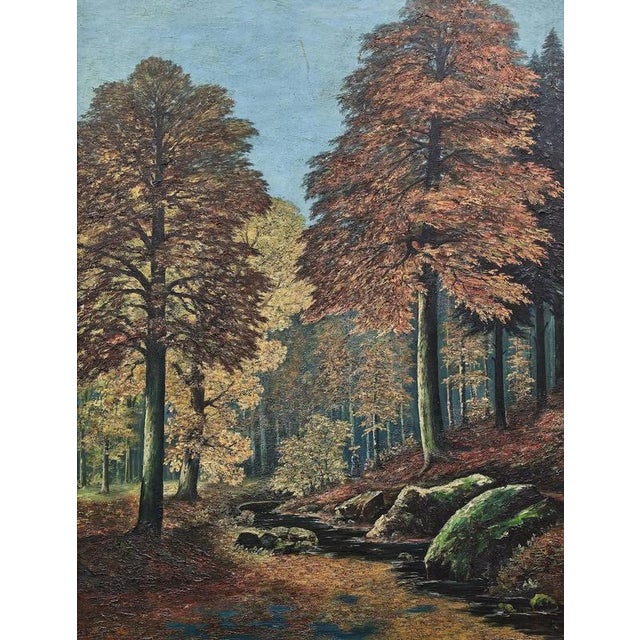 Dutch School, Forest Landscape with a Stream, Oil on Canvas For Sale - Image 9 of 10