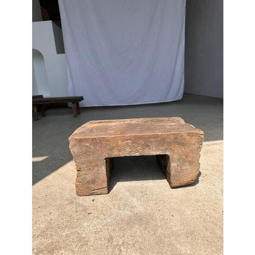 Stool in Organic Monoxyl Raw Asian Teak For Sale - Image 14 of 18