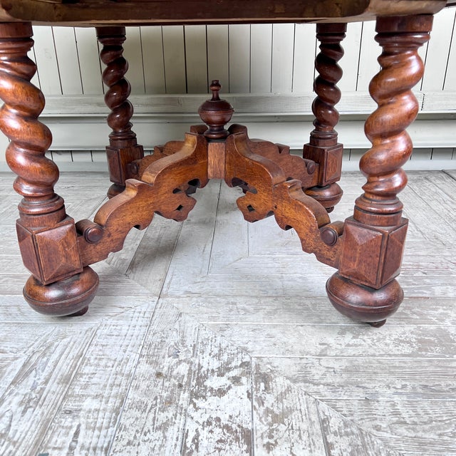Wood Victorian Gothic Revival Octagonal Oak Library Centre Table from W. Williamson & Sons, Guildford For Sale - Image 7 of 12